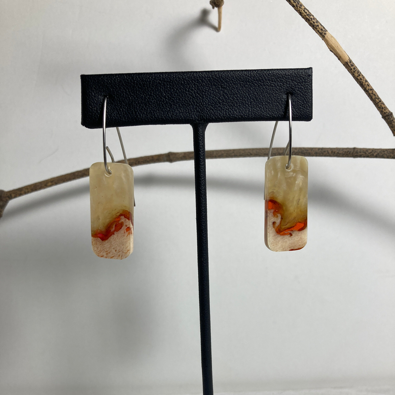 Musk Ox Horn Resin Cast Earrings 43