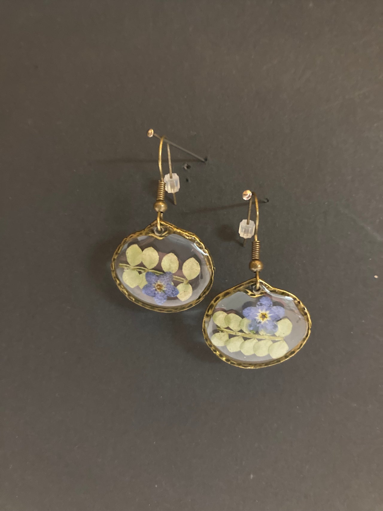 Forget Me Not and Jacobs Ladder Rustic Circles earrings