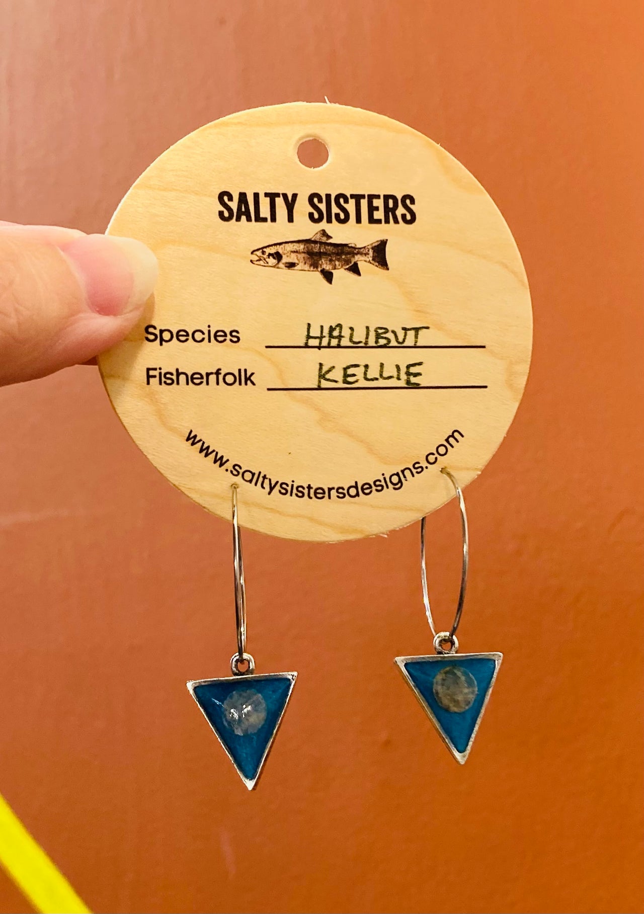 Triangle Hoops with Cured Fish Skin