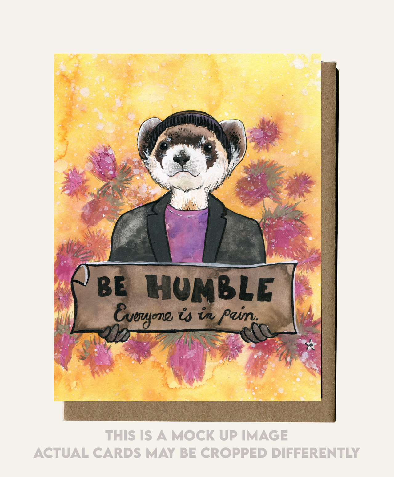 Black-footed Ferret "Be Humble" Card - Endangered Animal Series