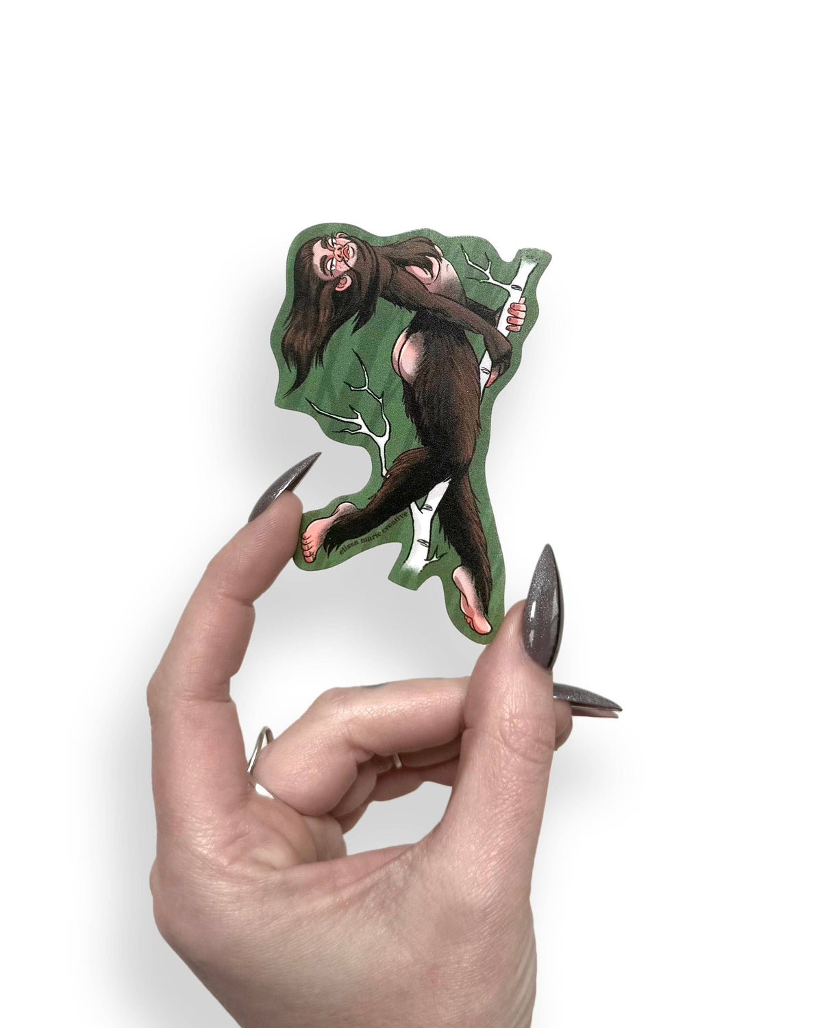 Sasquatch Pin-Up Sticker | cryptids | cheeky | pole dance