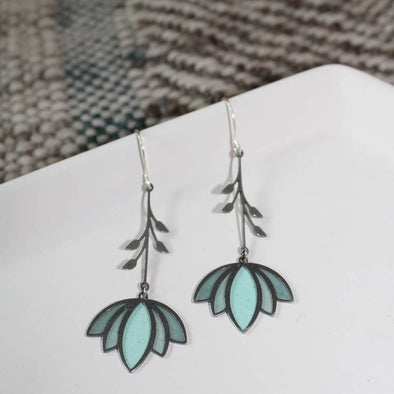 Petal // Stained Glass Resin Earrings