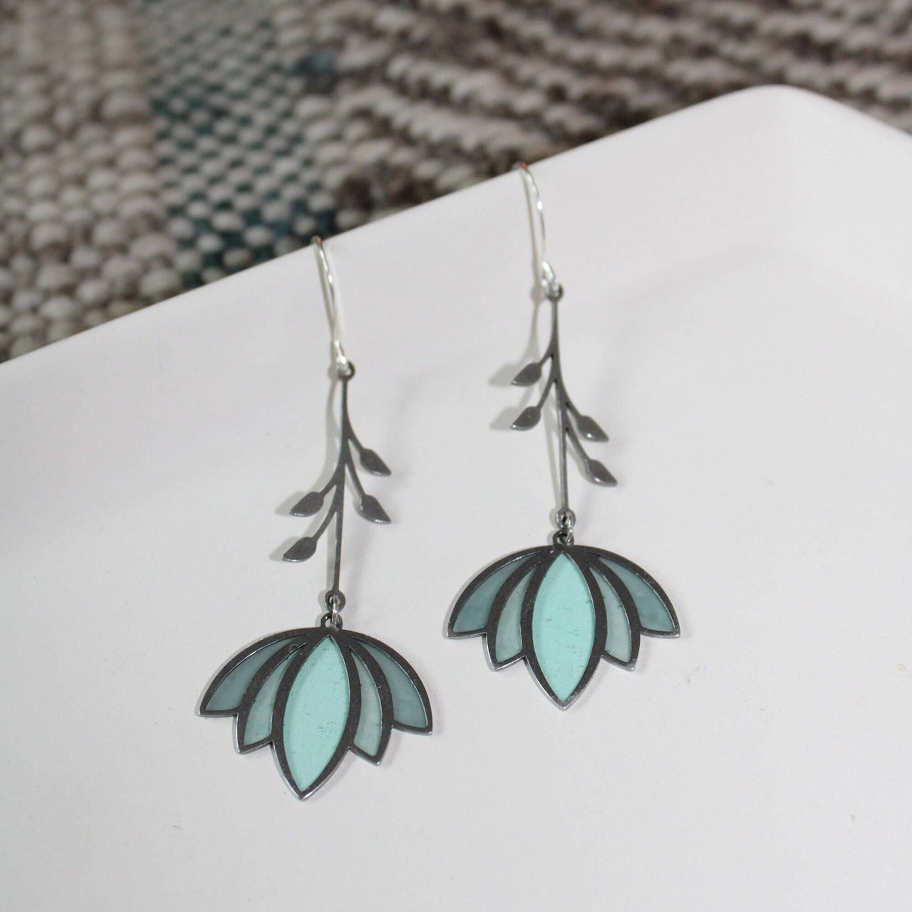 Petal // Stained Glass Resin Earrings