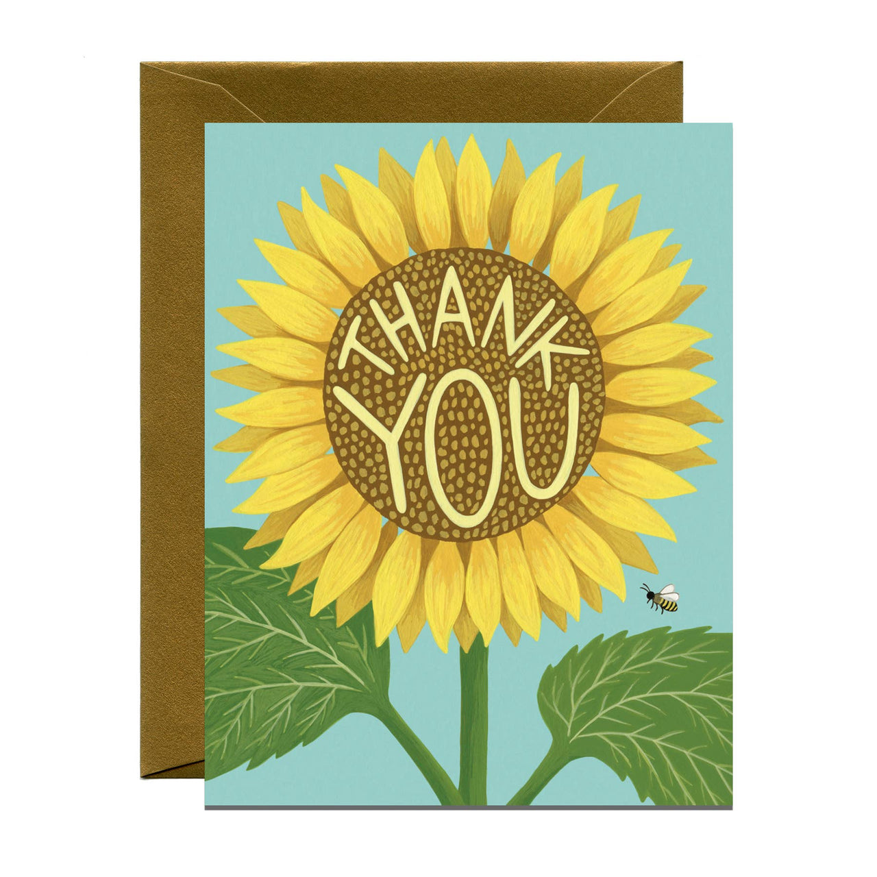 Sunflower and Honey Bee Thank You Card