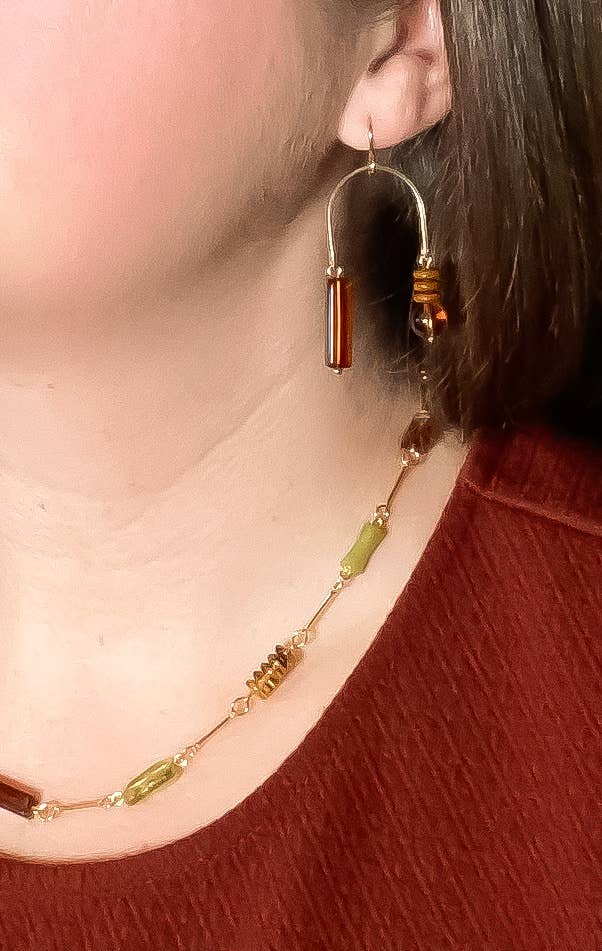 Composition Swing Earrings in Mocha