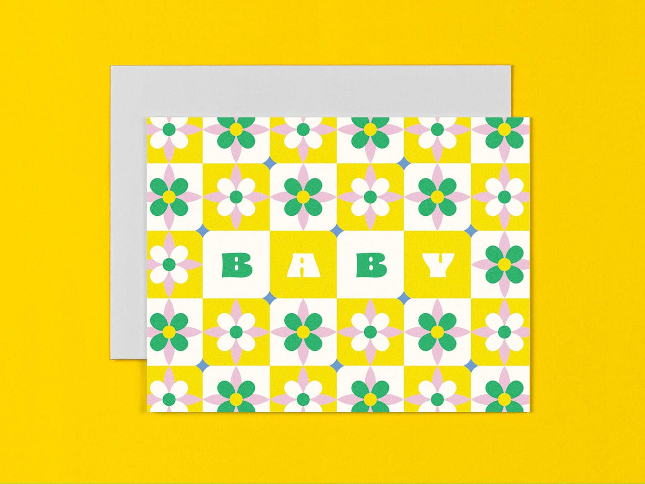 New Baby Flower Tiles Card