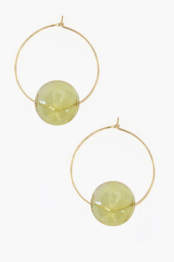 Glass Hoops Gold 1.4"