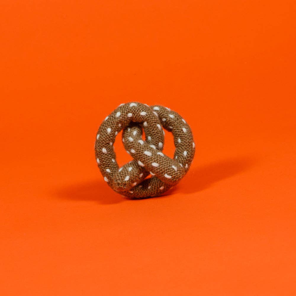 Hand Knit Pretzel Dog Toy