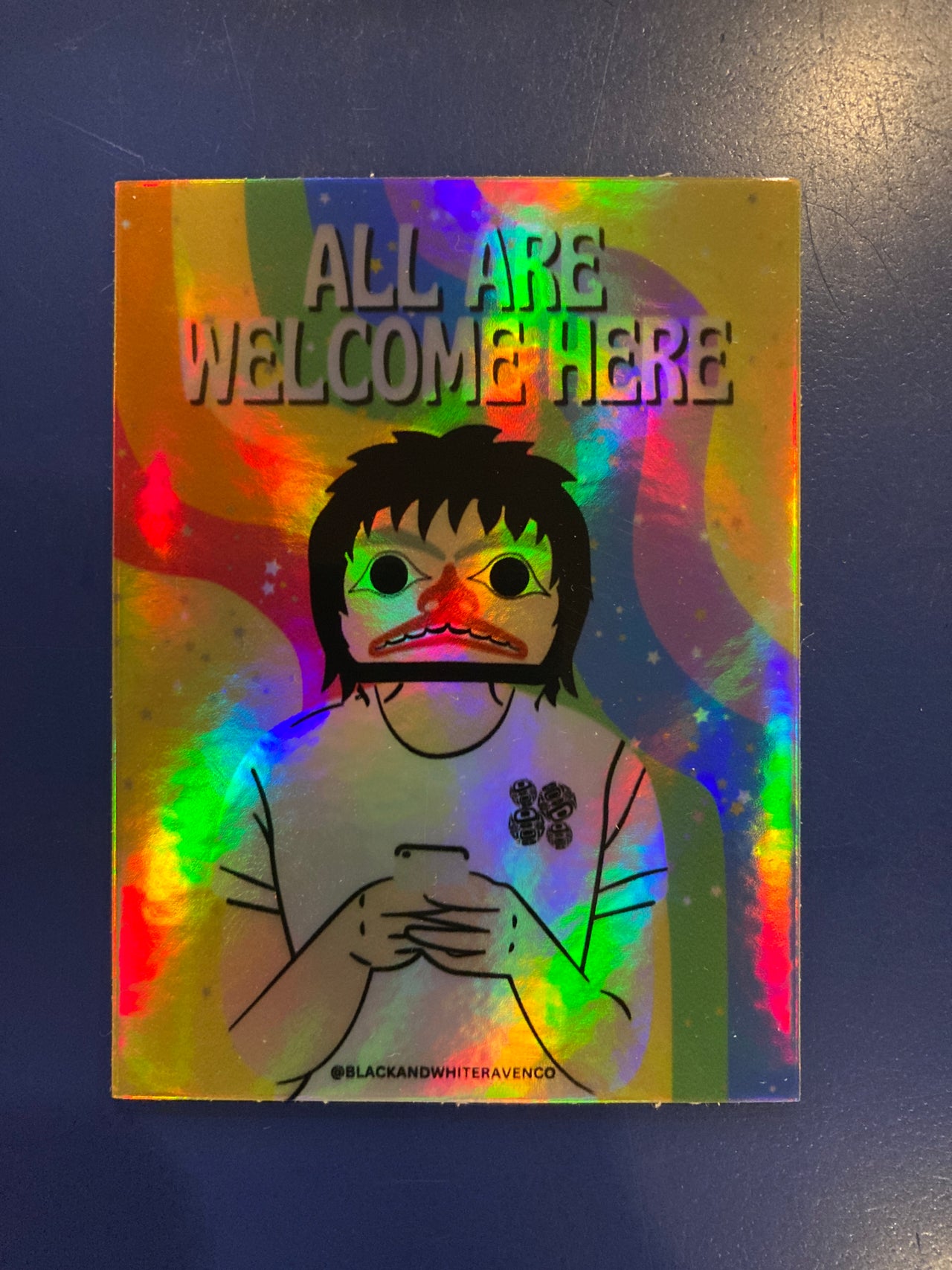 Holographic All Are Welcome Sticker