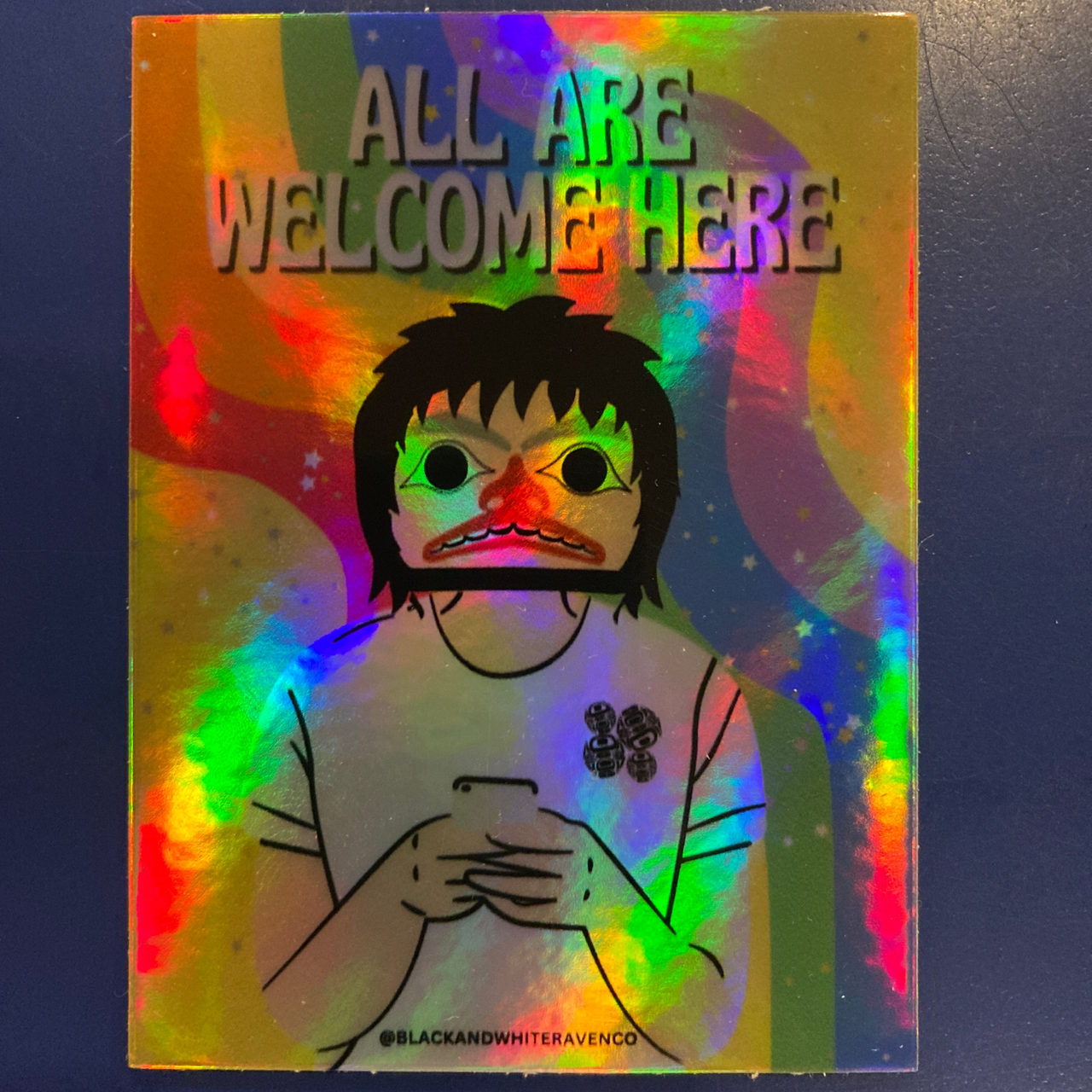 Holographic All Are Welcome Sticker