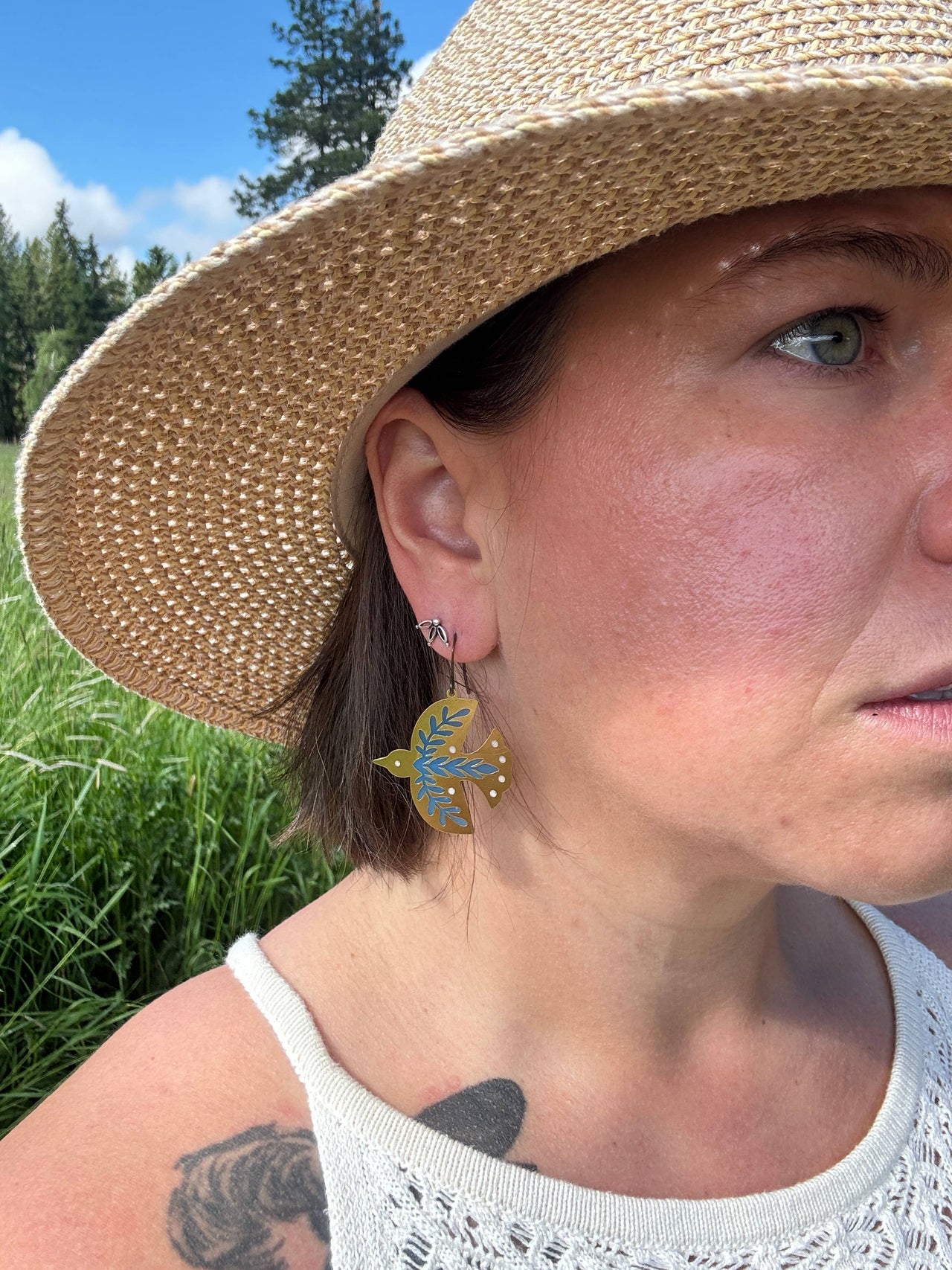 Dala Bird // Stained Glass Resin Earrings