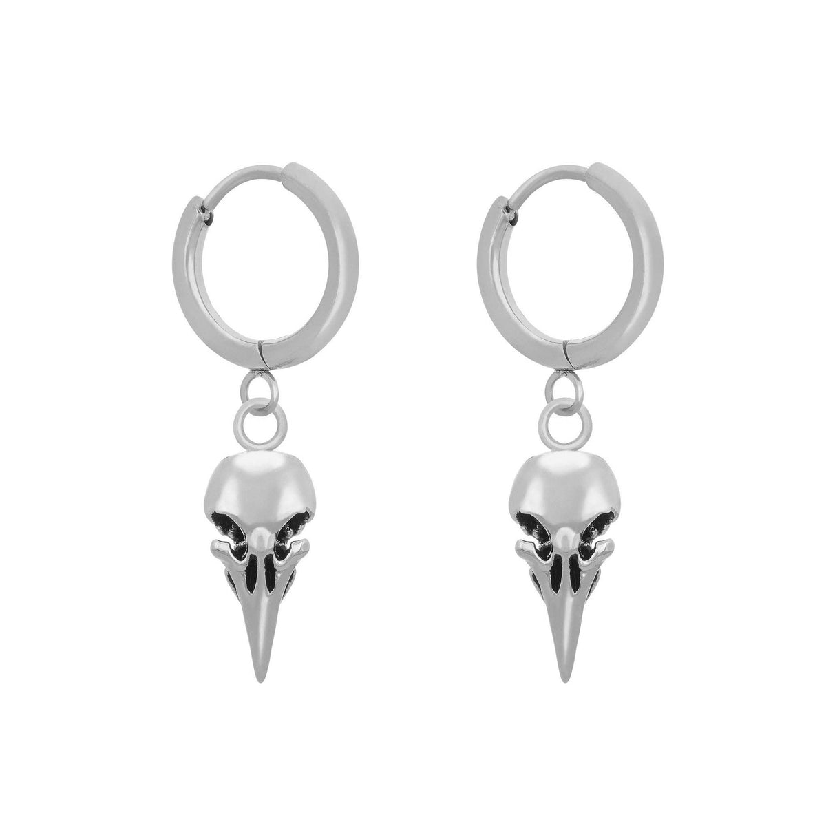 Bird Skull Earrings: 18K Gold Plated