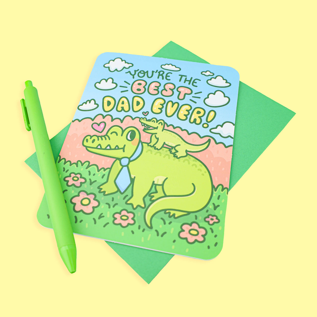 Best Dad Alligator | Father's Day | Card with Envelope