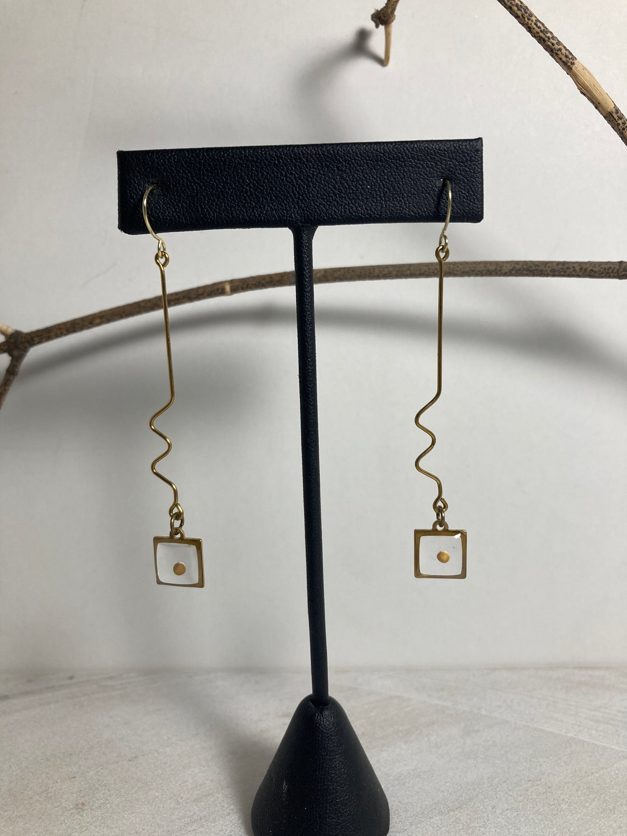 Mustard Seed Long Square Earrings