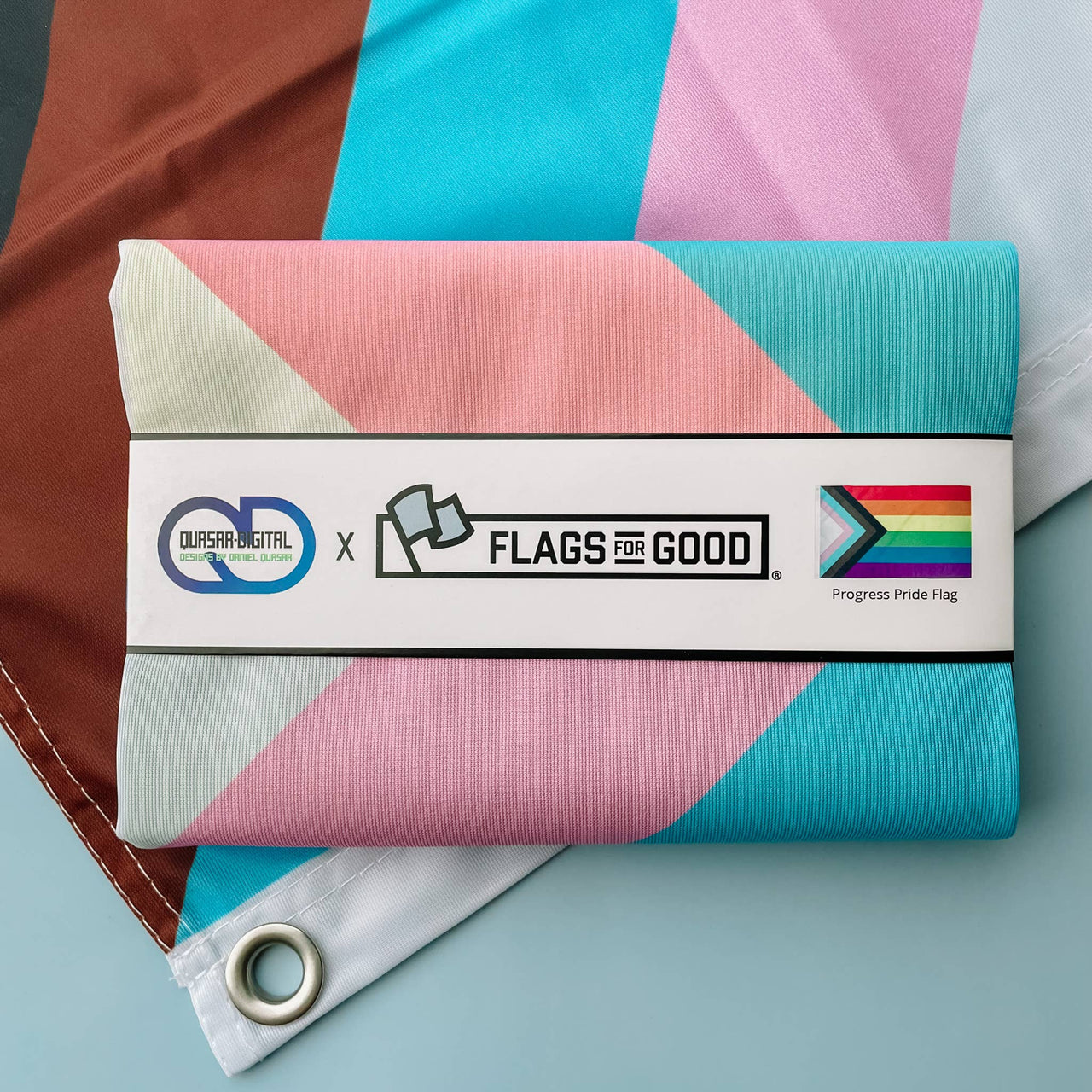 Progress LGBTQ+ Pride Flag Single-Sided with Grommets