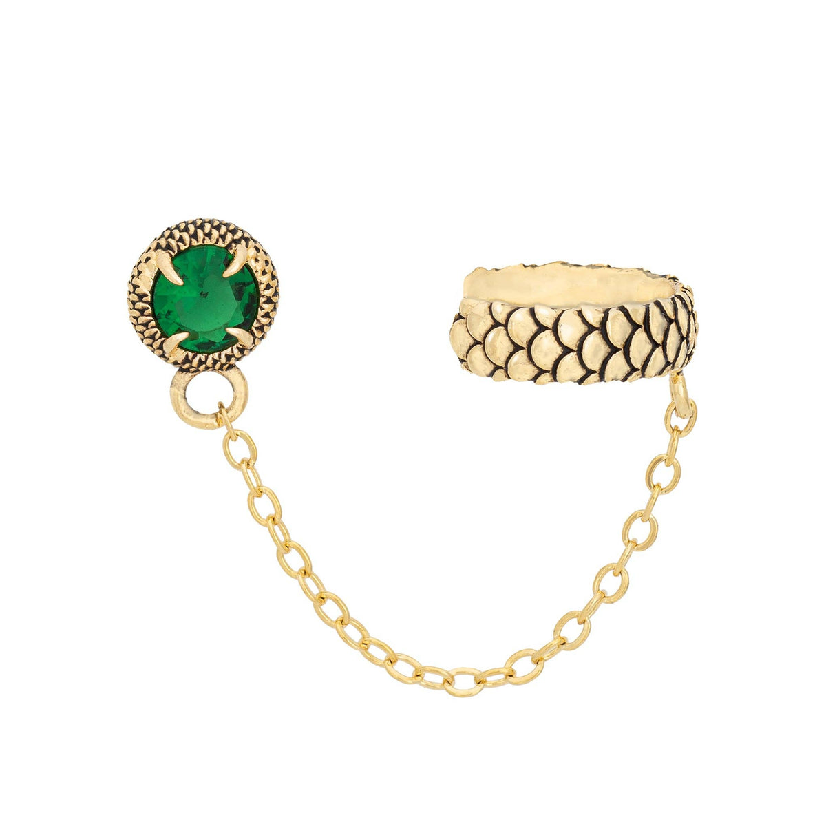 Viper Ear Cuff Chain Earring: 18K Gold Plated