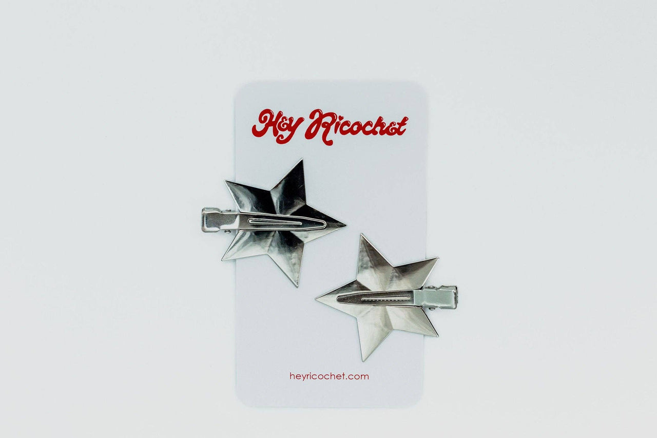 Magic Girl Metal Star Clips: Silver