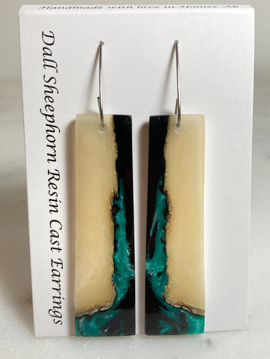 Dall Sheep Horn Resin Cast Earrings 7