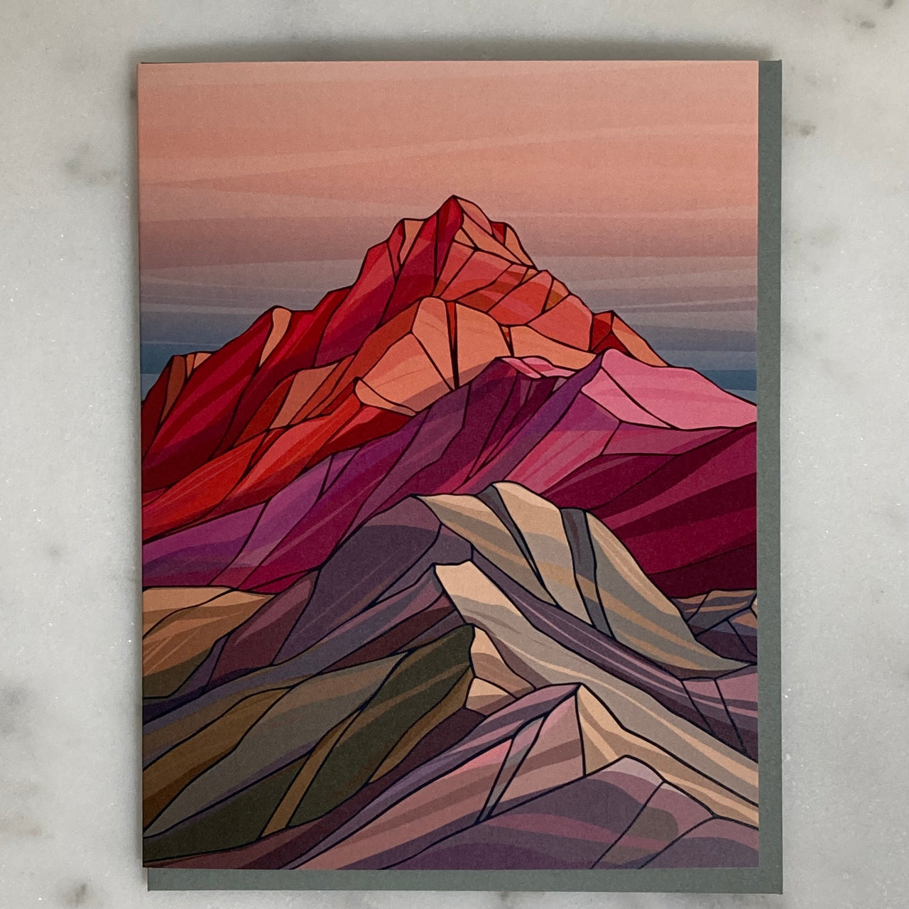 Pink Mountain Morning Notecard