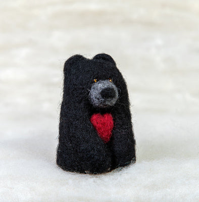 Black Bear with Heart Ornament