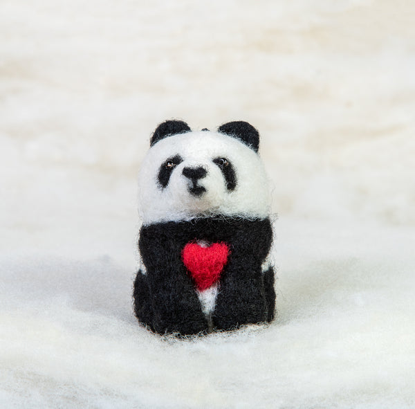 Panda Bear with Heart Ornament