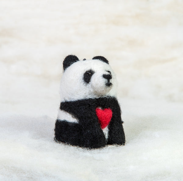 Panda Bear with Heart Ornament