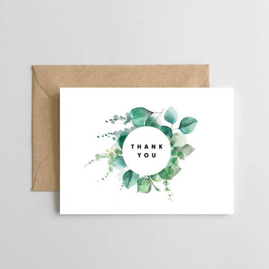 Thank You Water Color Vines - Set of 6 Cards