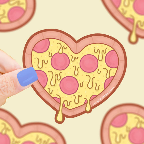 Pizza Heart Funny Food Art Pizza Lover Vinyl Sticker