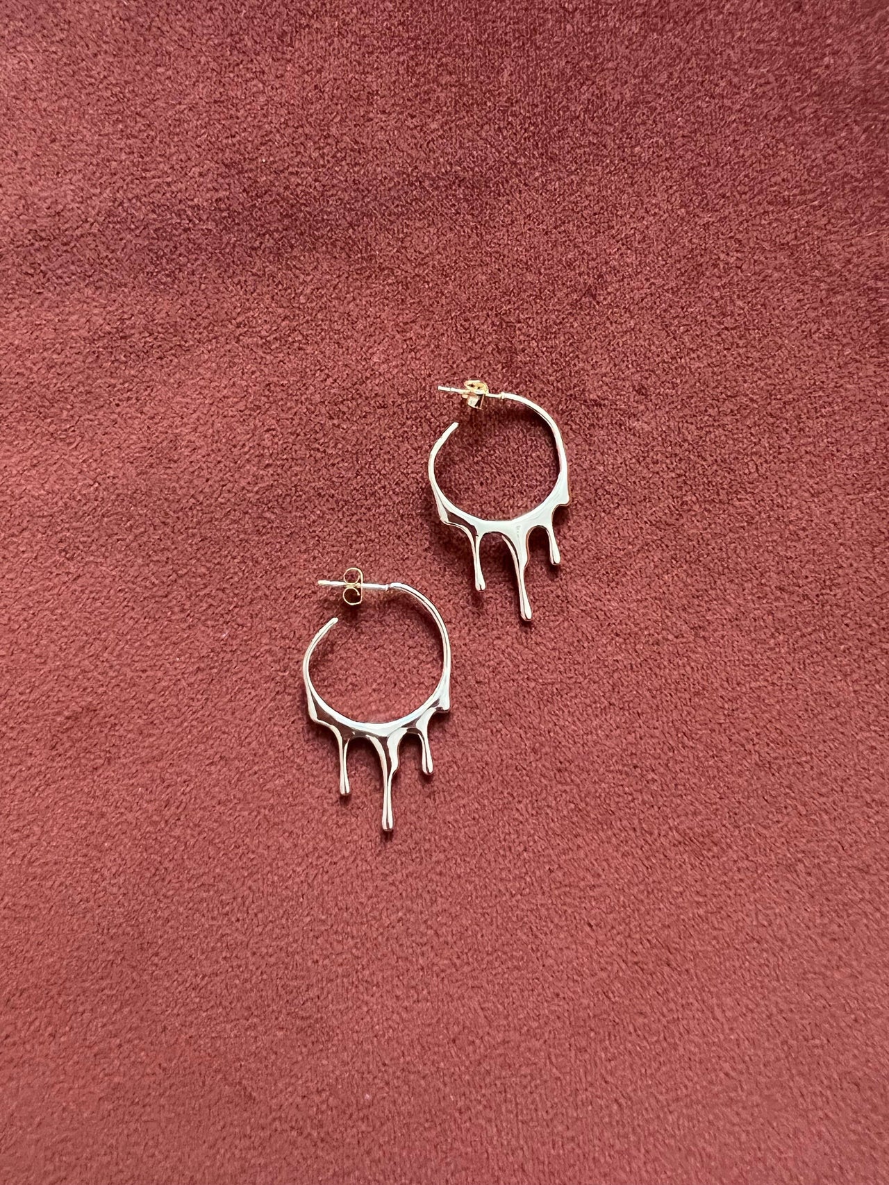 Drip Earrings with Stainless Steel Stud: Silver