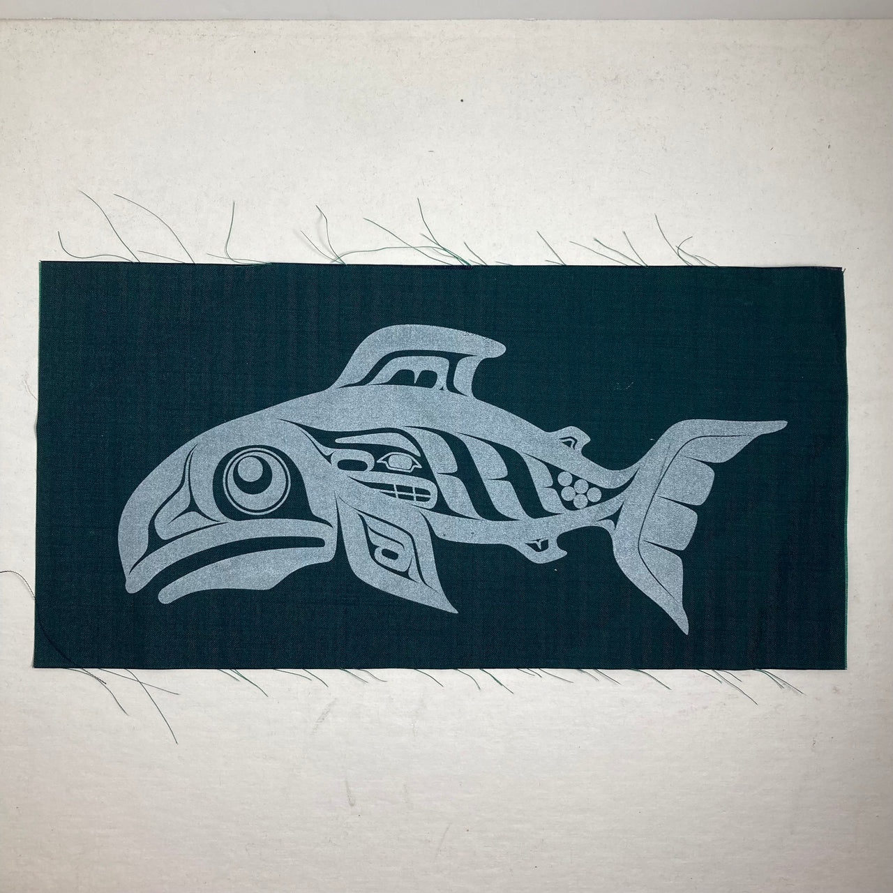Formline Salmon Silk Screen Patch