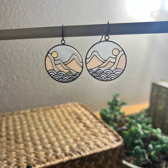 Sea to Summit // Stained Glass Resin Earrings