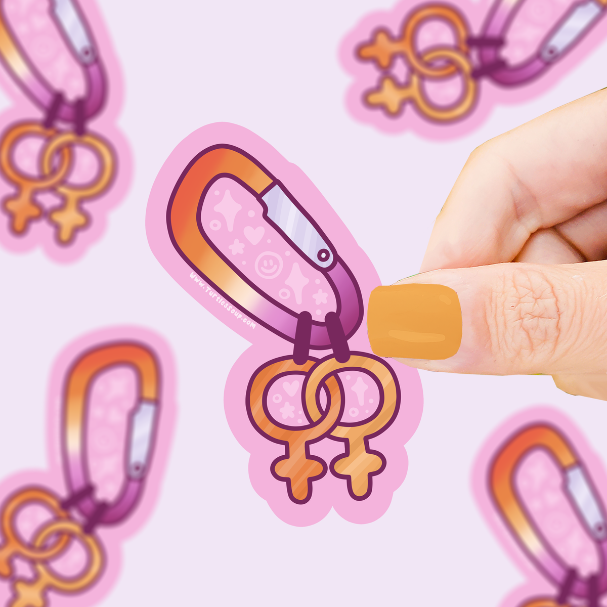 WLW, Carabiner, Women Loving Women, Pride Vinyl Sticker