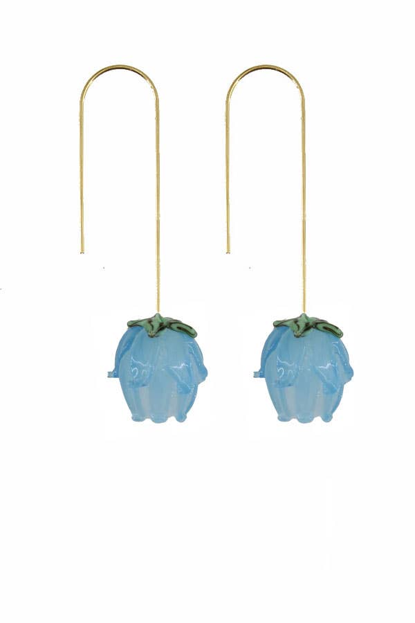 Glass Blooms Blue Earrings