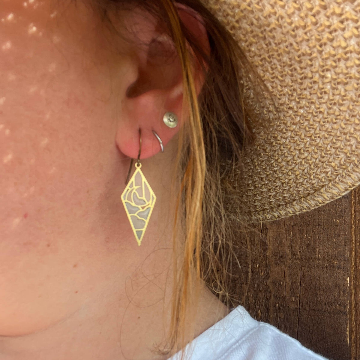 Moonrise // stained glass resin earrings