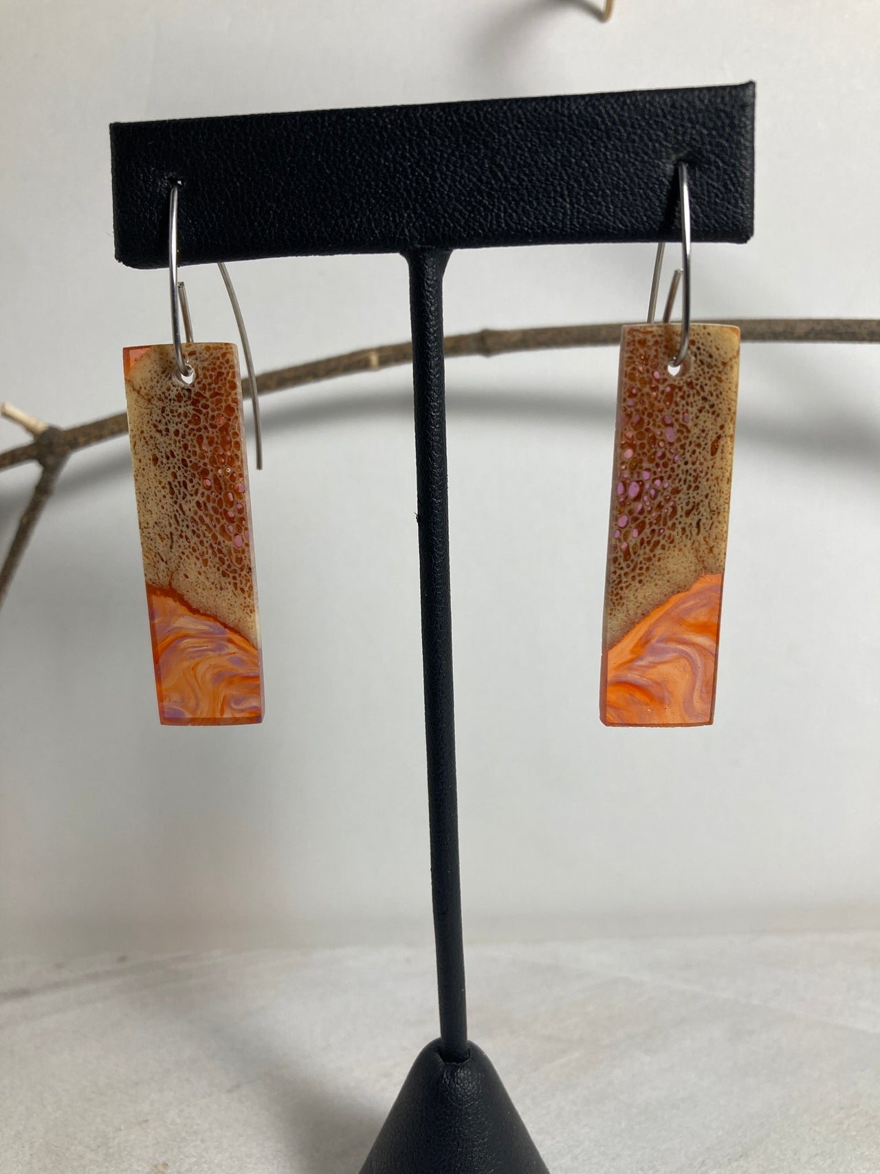 Musk Ox Horn Resin Cast Earrings 51