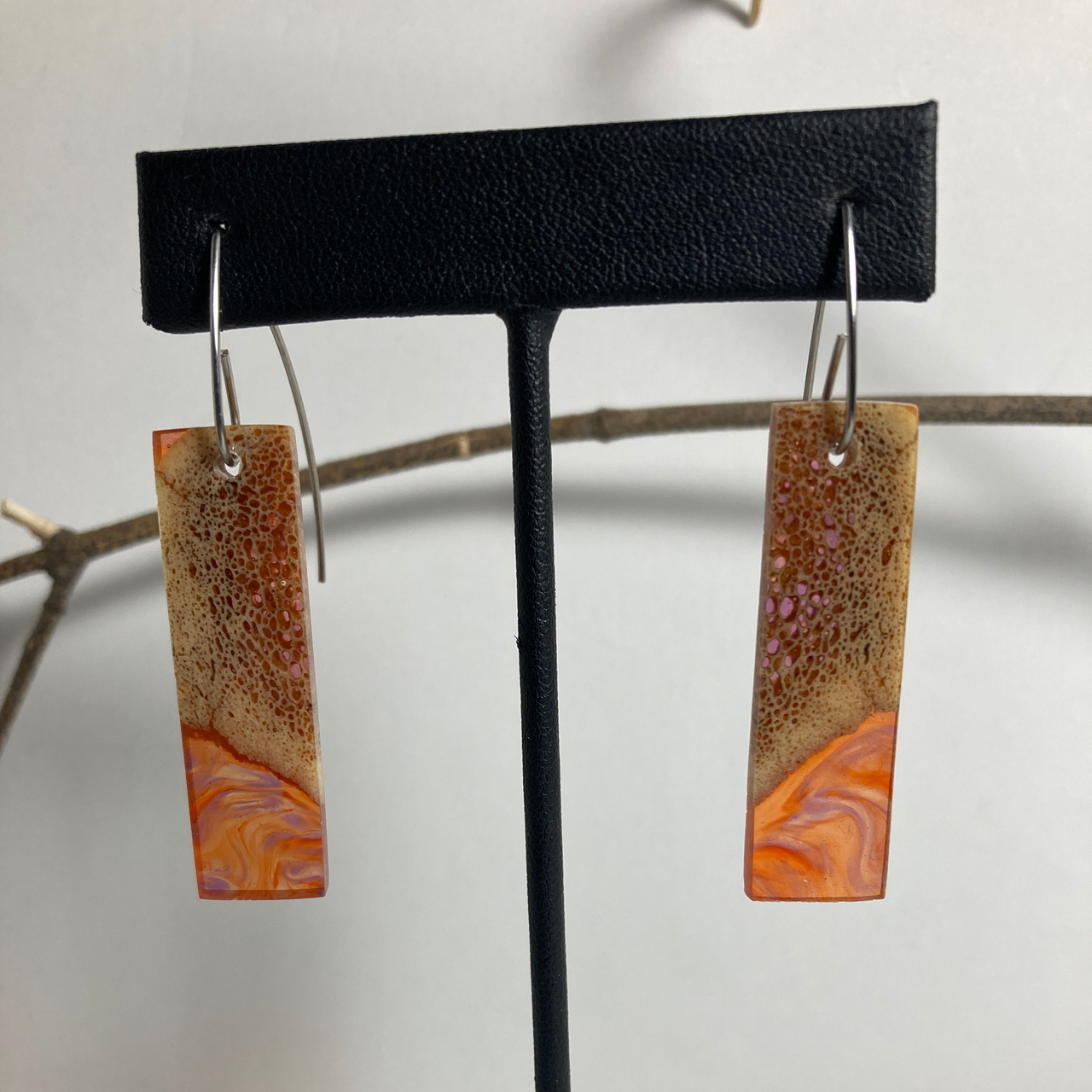 Musk Ox Horn Resin Cast Earrings 51