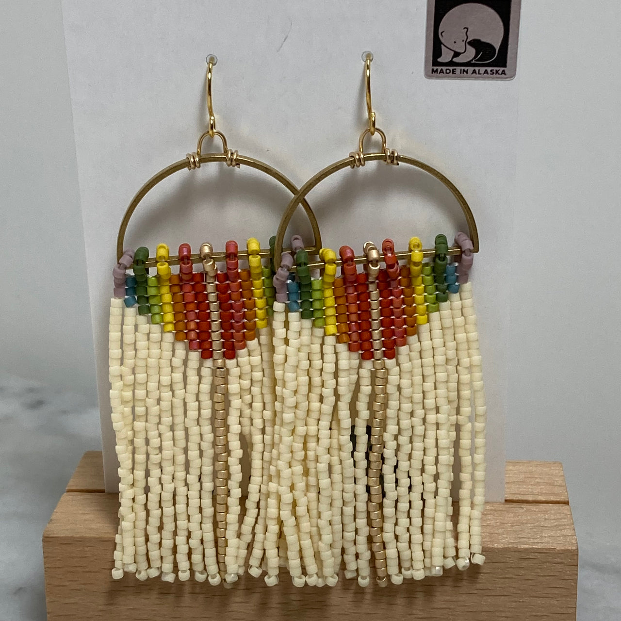 Tapestry Beaded Earrings: Rainbow / Long (Copy)