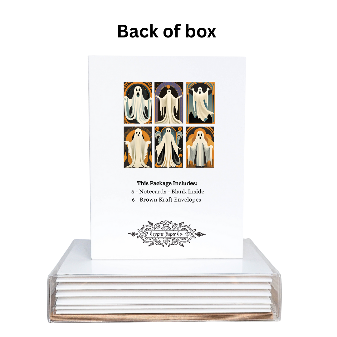 Art Deco Ghost Halloween Note Cards (Set of 6)