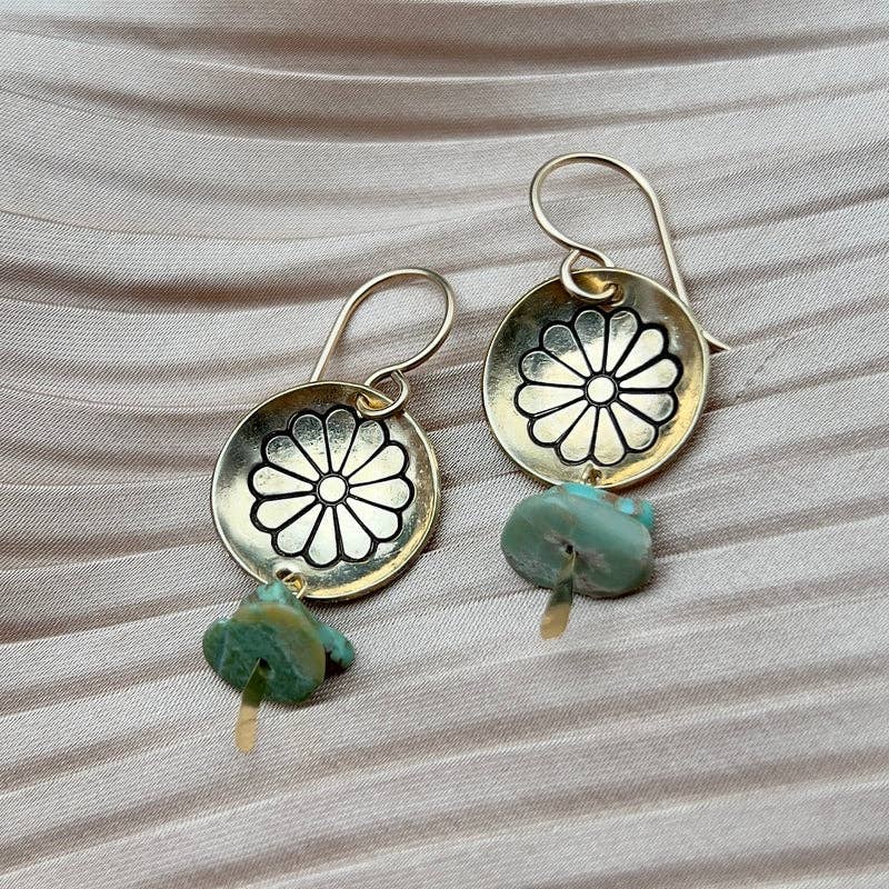 Little Dream Earrings: Silver Finish w/ Turquoise