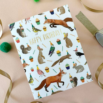 Forest Animals Galore Birthday Card