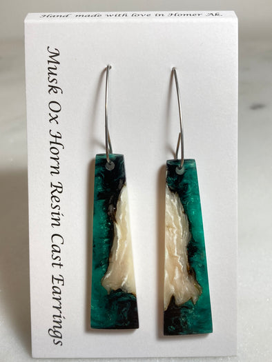 Musk Ox Horn Resin Cast Earrings 13