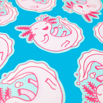 Happy Axolotl Vinyl Sticker