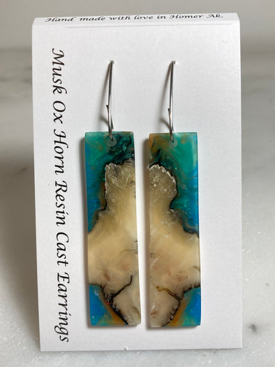 Musk Ox Horn Resin Cast Earrings 15