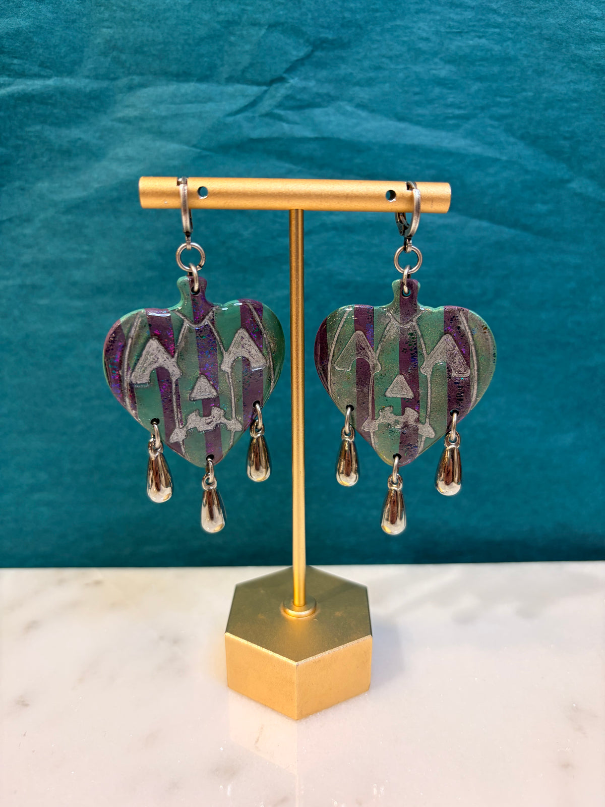 Sad Pumpkin Dangle Earrings