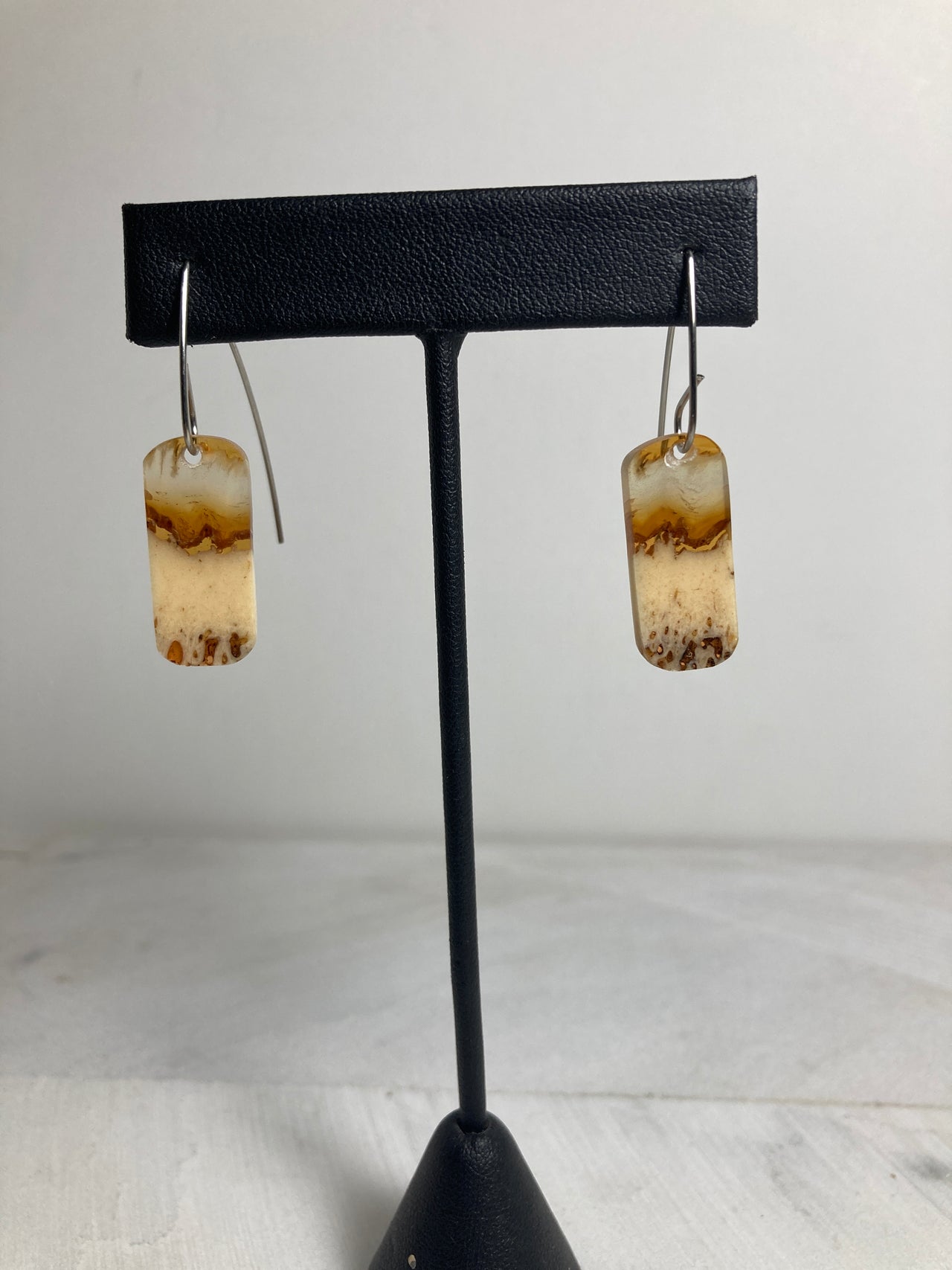 Musk Ox Horn Resin Cast Earrings 36