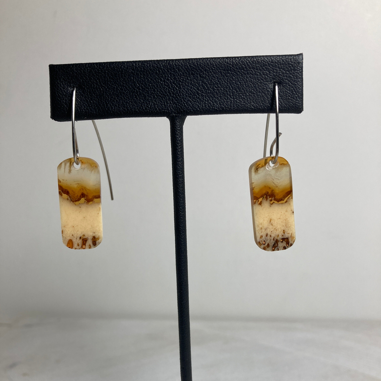 Musk Ox Horn Resin Cast Earrings 36