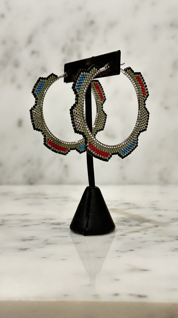 Classic Cog Hoops Earrings: Eye of Needle Collection