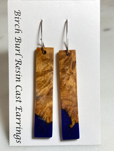 Birch Burl Resin Cast Earrings 16