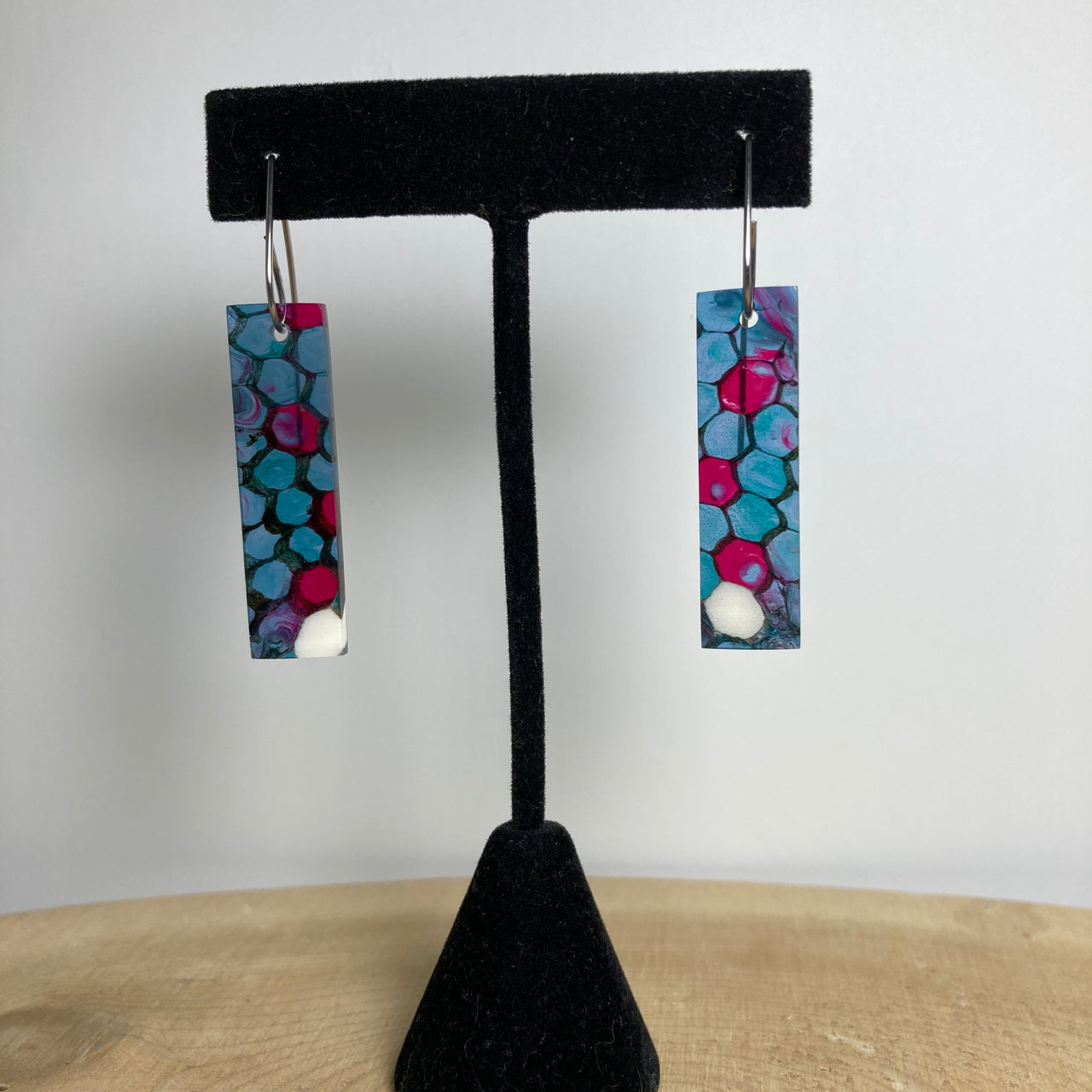 Paper Wasp Comb Resin Cast Earrings 2