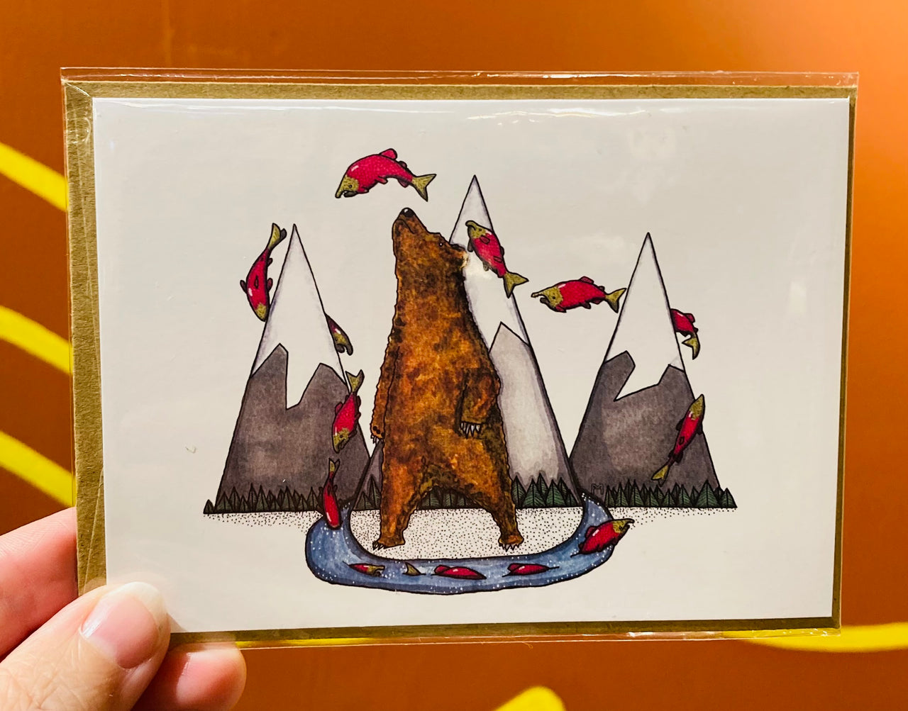 Salmon Bear Card